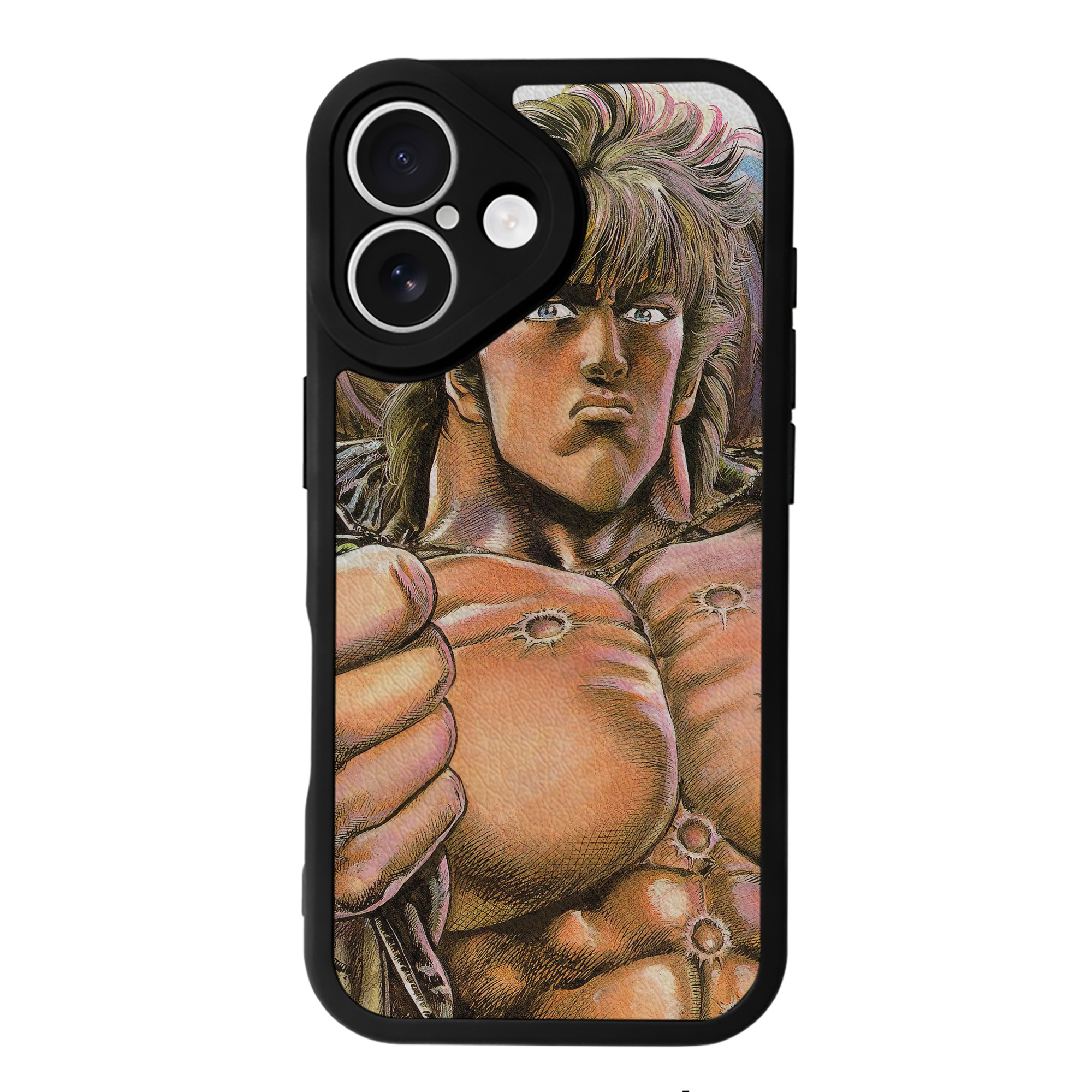 （画像用） 北斗の拳 Fist of the North Star 【iPhone 16シリーズ対応】シリコンスマホケース（レザー調） 材質：シリコン